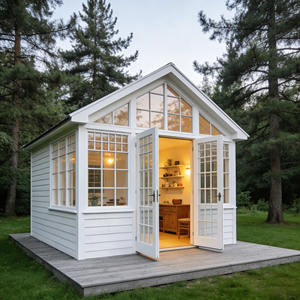 Abri <span class=keywords><strong>de</strong></span> jardin extérieur confortable 3,5x2,8m en bois anti-corrosion, studio <span class=keywords><strong>de</strong></span> jardin multifonctionnel, bureau <span class=keywords><strong>de</strong></span> jardin, atelier d'art - Product Image 2