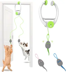 Interactive Self-play Elastic Rope Pet Toy For Indoor Hanging Automatic Interactive Retractable Kitten Cat Toy