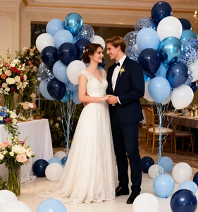 Set di 15 palloncini blu. Adatto per compleanni di ragazzi, <span class=keywords><strong>rivelazioni</strong></span> di genere, matrimoni, fidanzamenti, decorazioni per riunioni di amici - Product Image 4