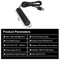 Caméra Bullet 1080P Full HD MJPG USB avec capteur CMOS 2MP, support en métal, garantie 1 an