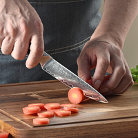 Couteau utilitaire KEEMAKE de 5 pouces, lame en acier damas 67 couches avec noyau VG10, couteau utilitaire de cuisine et couteau à éplucher les fruits avec boîte cadeau