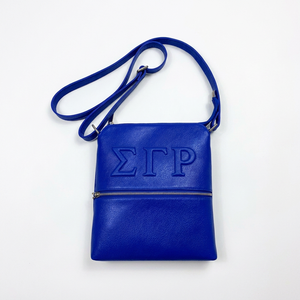 Bolso Bandolera Personalizado al por Mayor de Infinitive Apparel, con el Logotipo de Sigma Gamma Rho en Relieve, de Cuero Sintético, con Cierre de Cremallera, Duradero, Ligero y Clásico - Product Image 1