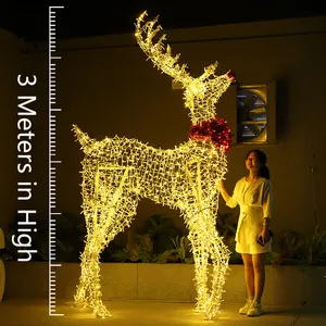 Luci motivo renna san valentino decorazione esterna IP65 bianco caldo natale 3D motivo renna luci lampada