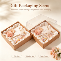 Boîte cadeau en papier kraft recyclable avec couvercle transparent pour bougies, portefeuilles, Noël, gâteaux, bonbons, fêtes, bricolage, carton