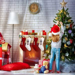 Etiquettes décoratives de Noël en bois KingWIN 12x3cm avec perles et ruban pour décorations de fêtes - Product Image 3