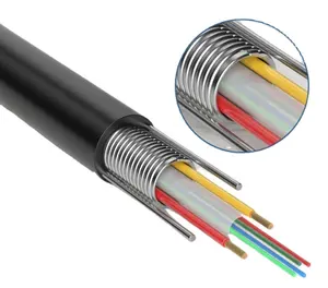 Kabel serat optik komposit hibrida 4 8 12 24 48 72 96 Core kawat tembaga listrik