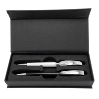 Vente en gros de boîte à stylo unique en carton noir mat cadeau promotionnel présentateur de stylo en stock bon pour Logo personnalisé PKG003