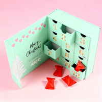 Emballage cosmétique Boîte aveugle mystère Cadeaux de Noël Carton Calendrier de l'Avent Gaufrage Impression Surprise Boîte d'emballage vide