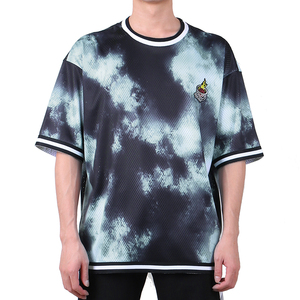 Conçu sur mesure Chemise en maille surdimensionnée en jersey Boxy pour hommes Polyester respirant Impression par sublimation Logo brodé Basketball vierge - Product Image 3