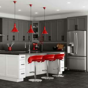 Diseños de Gabinetes de Cocina de Madera Maciza Hechos a Medida, Gabinete de Almacenamiento de Cocina Moderno de Lujo Ligero con Estante y Puerta - Product Image 3