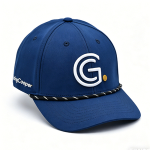 [Your Brand] Unisex <b>Navy</b> Blue 6-Panel Baseball Cap G Embroidery with Rope Trim Curved Back Casual Daily Wear <b>Hat</b> - Product Image 4