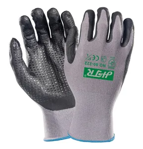 HTR-inmersión de nitrilo de espuma de alta calidad, Zero-Grip, buen ajuste, tejido transpirable, multiusos, guantes de trabajo