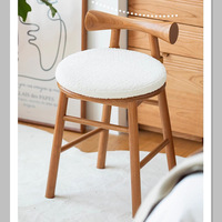 Tabourets de bar style farmhouse, tabourets de bar à hauteur de comptoir, chaises de bar en bois massif avec coussin d'assise moelleux pour la cuisine