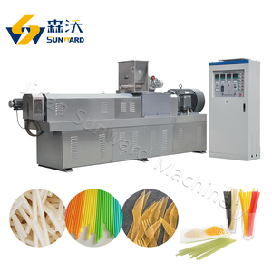 Ligne de production de paille à boire de riz comestible Machine de fabrication de couverts de tapioca de vaisselle écologique biodégradable industrielle - Product Image 2