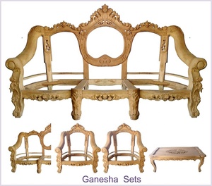 ชุดเก้าอี้โซฟาไม้สักลายสไตล์ยุโรปชุดเฟอร์นิเจอร์บ้าน40ชิ้นที่ยังไม่เสร็จสำหรับการใช้งานทั่วไปโรงแรมไม่ต้องทาสีเพื่อการใช้ชีวิต - Product Image 2