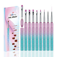 Pinceaux de manucure portables détachables en forme de bambou, manche tout métal de luxe, poils synthétiques, pour peinture sur ongles, DIY, manucure, voyage, usage quotidien