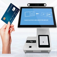 Sistema de punto de venta inteligente todo en uno, android, Windows, pos, pantalla táctil dual, McDonald kfc, terminal pos digital para supermercado