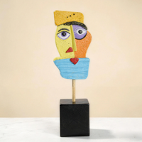 Figurine Abstraite en Résine Visage d'Artiste Picasso, Statue d'Art Créative pour la Maison, le Bureau, la Table, Ornement Artistique Décoratif Artisanat