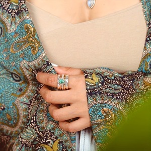 Bague vintage turquoise <span class=keywords><strong>style</strong></span> western, manchette ajustable Emily avec concho et motif Squash Blossom, <span class=keywords><strong>style</strong></span> <span class=keywords><strong>bohème</strong></span>, pour <span class=keywords><strong>mariage</strong></span> ou cadeau - Product Image 4