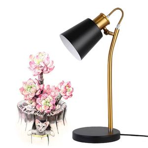 Phổ 40 Wát điện phòng ngủ văn phòng chiếu sáng bàn tròn ánh sáng màu đen + Glod bàn đèn hình trụ đọc đèn - Product Image 3