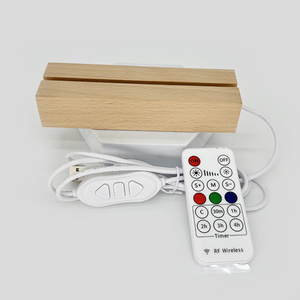 3D Night <strong>LED</strong> <strong>Light</strong> for Acrylic Panel 7 Color 4 Mode Wood Base Lamp <strong>with</strong> Remote &amp; <strong>Timer</strong> Home Bedroom &amp; Living Room Decor - Product Image 6