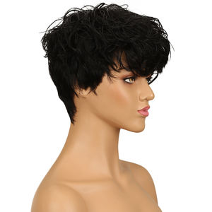 วิกผมคน Pixie Cut European <span class=keywords><strong>Upart</strong></span>,วิกผมสั้นลอนออนไลน์ไม่มีกาววาดคู่วิกผมมนุษย์จากจีน - Product Image 3