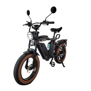 52V elektrikli bisiklet bafang Motor 44ah çift pil Ebike tam süspansiyon hidrolik fren 55kmh 1000W yağ lastik elektrikli bisiklet