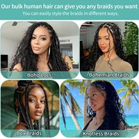 Vente en gros de cheveux humains en vrac à tressage bohème vierges bruts pré-étirés vietnamiens Deep Wave pour tressage d'extensions sans trame