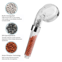 Pommeau de douche à jet réglable, haute pression, économie d'eau, filtre à anions