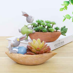 Maceta Pequeña <span class=keywords><strong>de</strong></span> Estilo Japonés con Diseño <span class=keywords><strong>de</strong></span> Conejito, para Suculentas, Decoración <span class=keywords><strong>de</strong></span> Escritorio, Hogar, <span class=keywords><strong>Balcón</strong></span>, Jardinería, Venta al por Mayor - Product Image 3