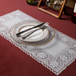 Lace Series Solid Color <b>Tablecloth</b> <b>Rectangle</b> Polyester Home Dining Decor - Product Image 4
