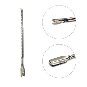 Outil de manucure professionnel double face en acier inoxydable : repousse-cuticules et coupe-peaux mortes à bord droit pour salon - Product Image 4