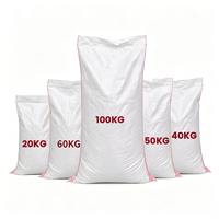 Sac tissé en PP blanc gaufré, robuste et recyclable, capacité 25kg 50kg 100kg, sac d'emballage industriel pour aliments pour animaux, céréales et produits chimiques