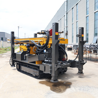 Plateforme de forage de puits d'eau, machine de forage pneumatique de 300 m, moteur diesel avec pompe à boue