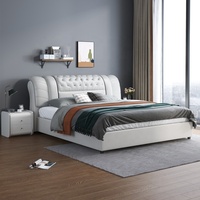 Haus Schlafzimmer möbel modernes Design Doppelbett bequemes beige Kingsize-Polster bett mit Aufbewahrung sbox für Jungen und Mädchen