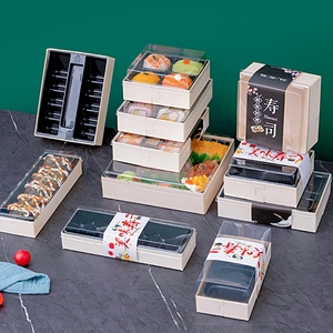 Contenedor Sushi Box Take Away Madera japonesa Panadería Almuerzo Pastelería Embalaje Madera Precio bajo Respetuoso con el medio ambiente Restaurante Comida Pastel Caja - Product Image 3