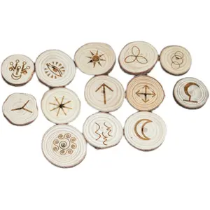 Natural wooden runes Gypsy divination tools witch runes
