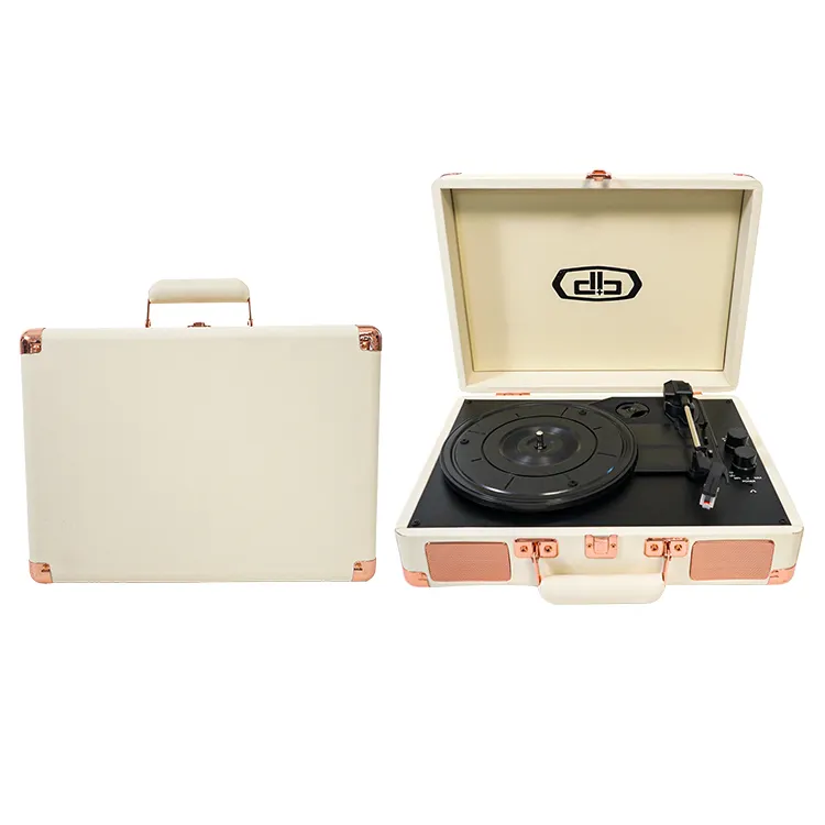 BT 5.0 비닐 레코드 플레이어 여행 가방 휴대용 우수한 사운드 ABS 소재 음악 애호가를위한 방진 턴테이블 레코드 플레이어