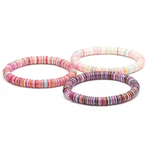 Moyamiya fashion designer jewellery mixed colors plastic heishi beads strech elastic bracelet handmade pulseras summer beach jew