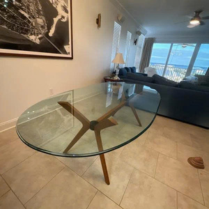 Pieds de table en bois de hêtre massif, base rectangulaire pour grandes tables à manger, en bois, faits à la main, en forme de X - Product Image 3