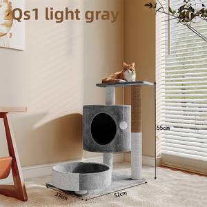 Árbol para Gatos de Madera de Lujo de 135 cm con un Amplio Nido para Gatos de una Sola Pieza, Venta al por Mayor de Fábrica para Gatos de Interior - Product Image 2