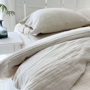 Nuovo Arrivo Offerta Speciale Set Copripiumino in Mussola di Cotone Organico 100% Super Morbido a 2 Strati con Lenzuolo con Angoli - Product Image 2