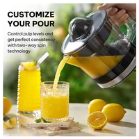 Presse-agrumes électrique multifonctionnel avec tasse graduée en verre, facile à nettoyer, pour jus frais de citron, lime et pamplemousse