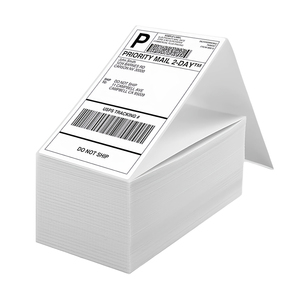 4x6 Direct Thermal Shipping <strong>Labels</strong> 500 Fanfold <strong>Waterproof</strong> Self-Adhesive Sticker Thermal <strong>Printer</strong> for Logistics Packing 100x150mm - Product Image 1