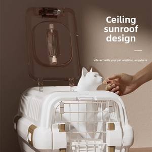 Portador de mascotas de material ABS portátil con certificado CE, cierre de botón, jaula de envío para perros y gatos, caja de avión, uso en coche y avión - Product Image 2