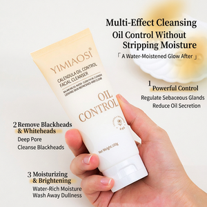 Calendula Oil Control Facial Cleanser Deep Pore Cleanse <b>Blackhead</b> <b>Removal</b> Balancing Water-Oil Soothing NonTightening Face Wash - Product Image 2