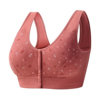 Soutien-gorge sans fil à boutons avant pour femmes âgées, confortable, facile à enfiler, bretelles larges, doux pour un usage quotidien