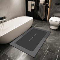 Tapis de salle de bain modernes et luxueux en terre de diatomée antidérapants et super absorbants, lavables et à séchage rapide