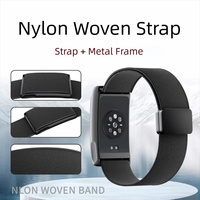 Tali Nilon Olahraga Elastis Magnetik yang Dapat Bernapas untuk Tali Amazfit Helio, Aksesori Pelacak Kebugaran, Gelang Tangan