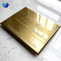 Plaque en laiton de 8 mm d'épaisseur, gravée sur mesure avec le logo de l'entreprise, finition or brossé, plaque signalétique pour entreprise, nom de la société, panneau publicitaire pour hall d'entreprise, maison